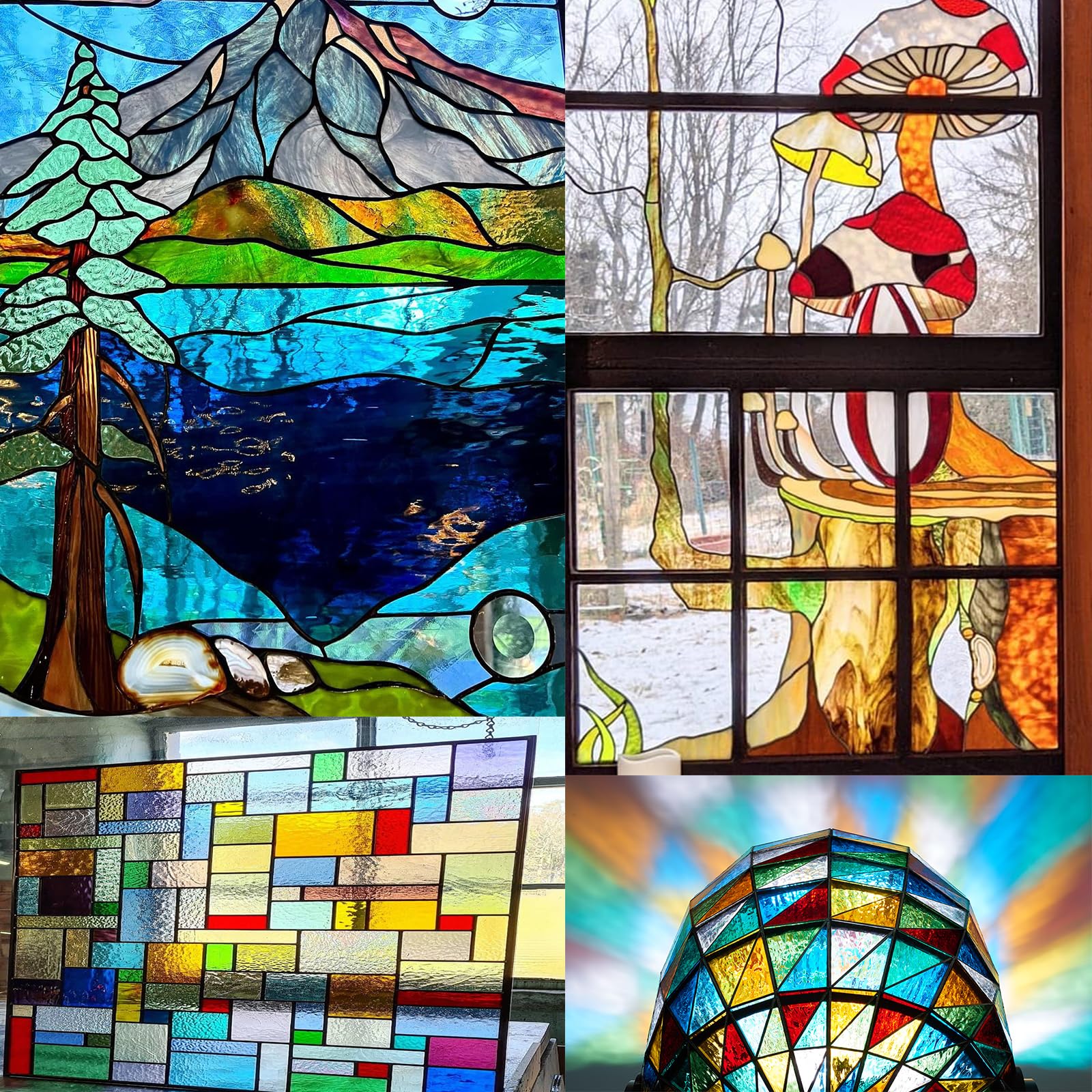 Amazon.co.jp: PALJOLLY レインボー透明ステンドグラスシート 24枚